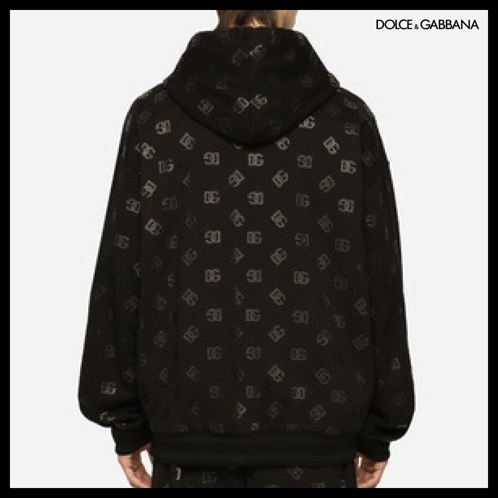 【Dolce & Gabbana】JERSEY HOODIE WITH DG PRINT