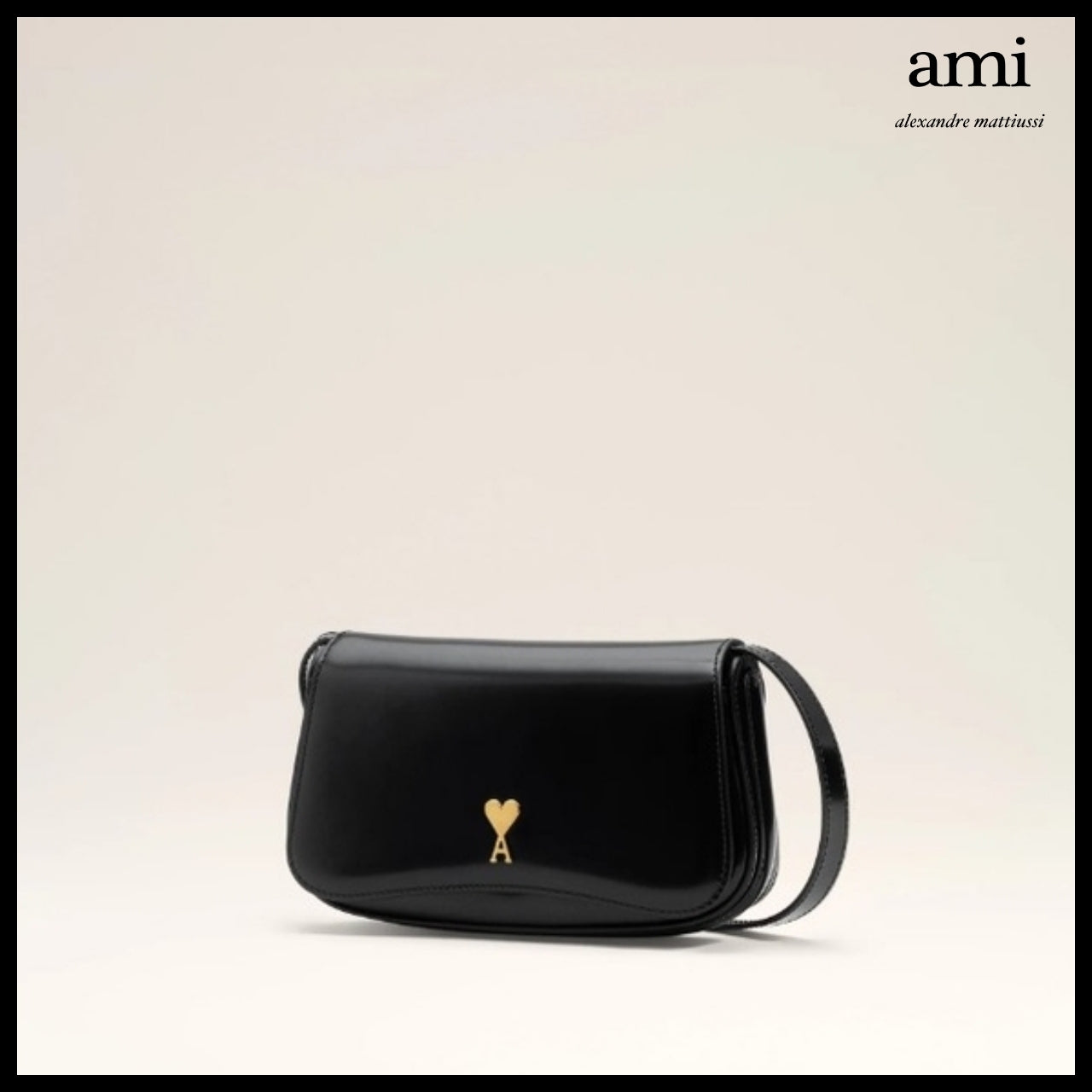 【ami】Black Minimal Clutch
