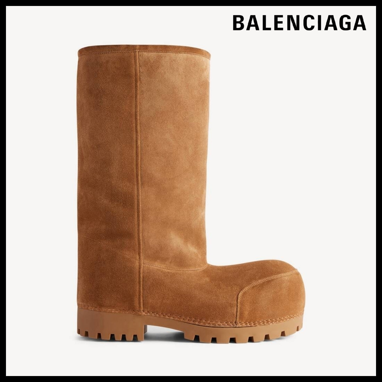 【BALENCIAGA】Men’s Alaska Fur High Boots Brown