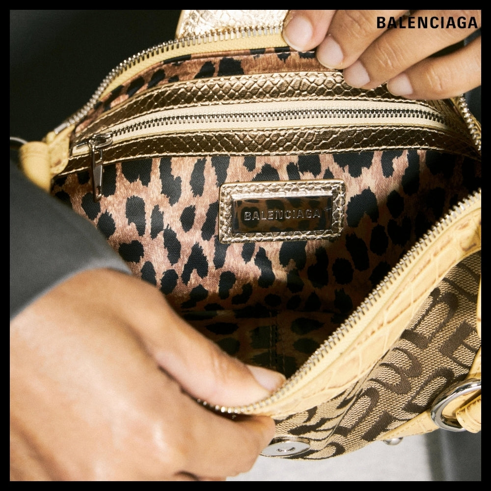 【BALENCIAGA】Essex Small Shoulder Bag Ebony Beige Mustard