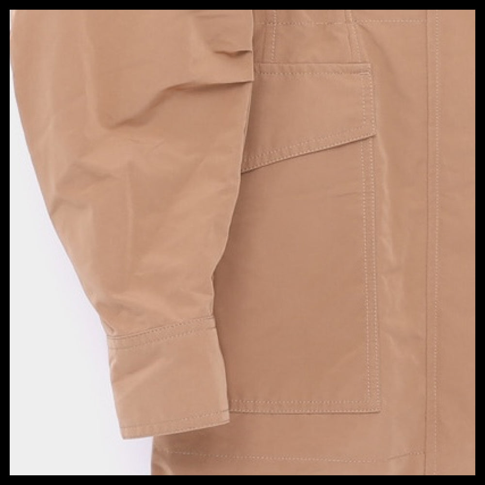 【MONCLER】Patch logo hidden hood windbreaker jacket