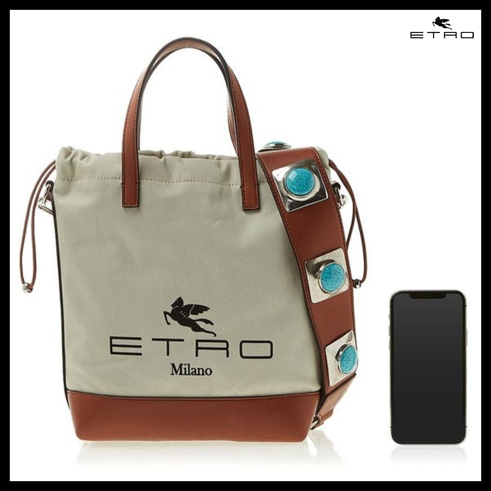 【ETRO】Logo Cotton Bucket Bag
