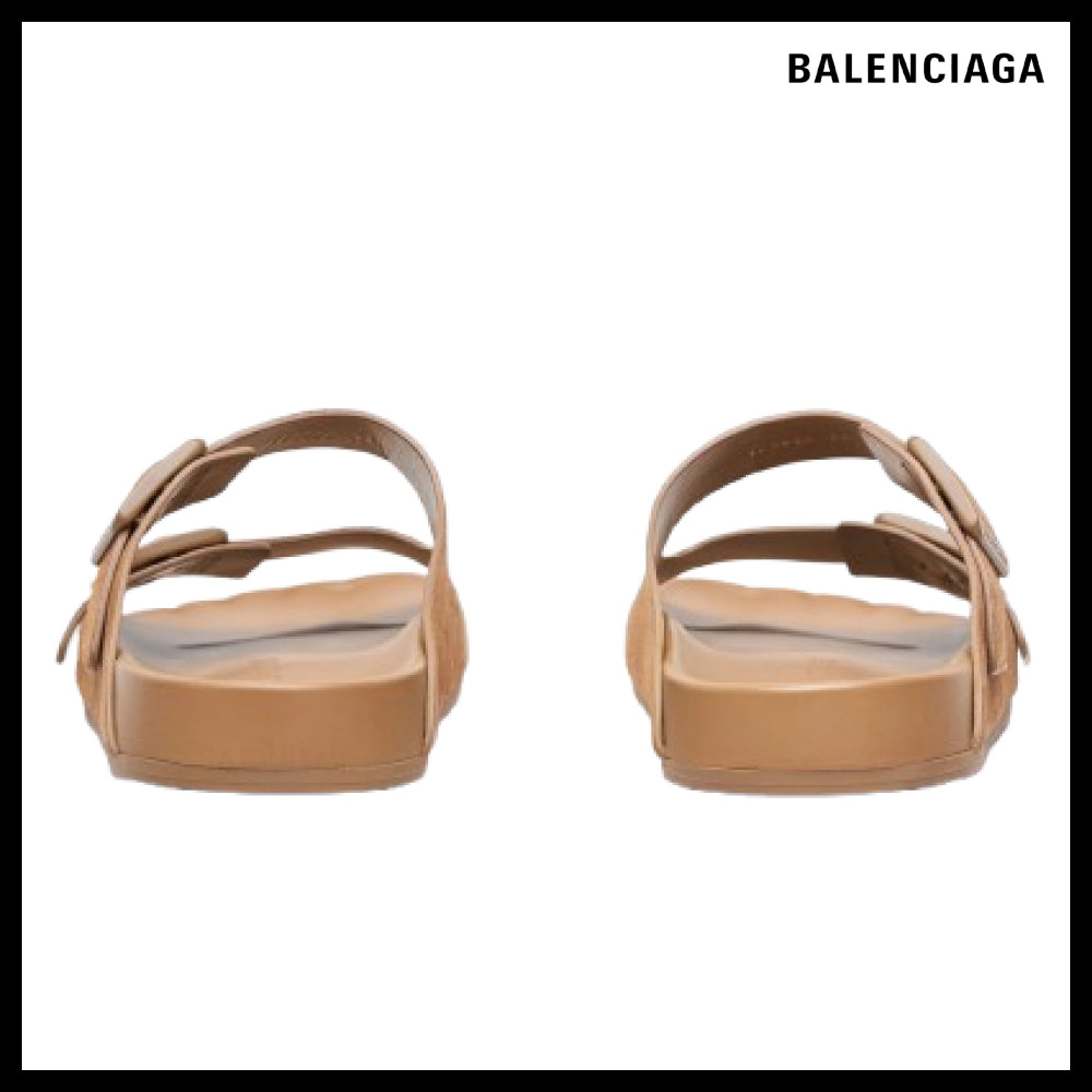 【BALENCIAGA】Sunday Mule Suede Sandals In Brown