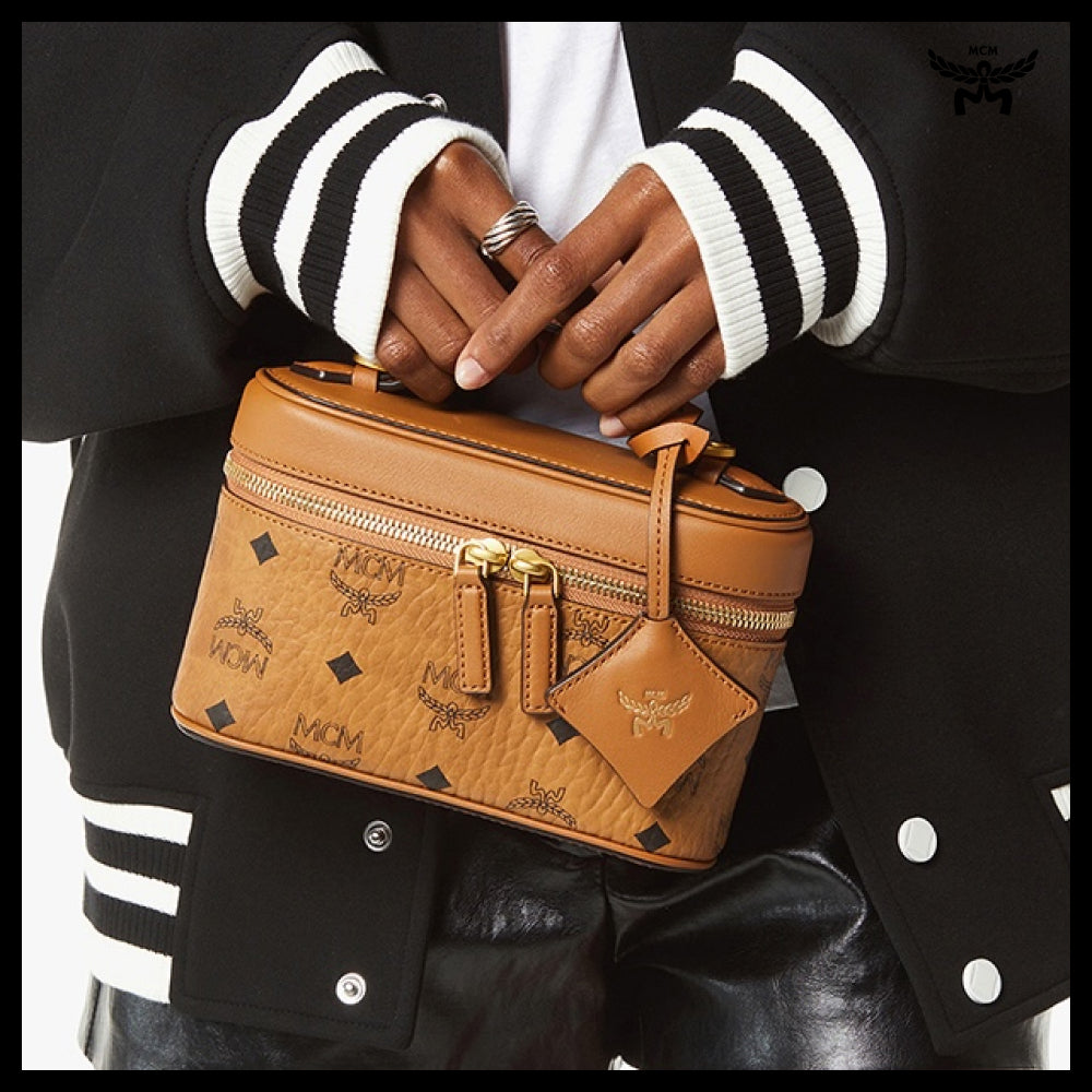 【MCM】Aren visetos leather mix vanity case