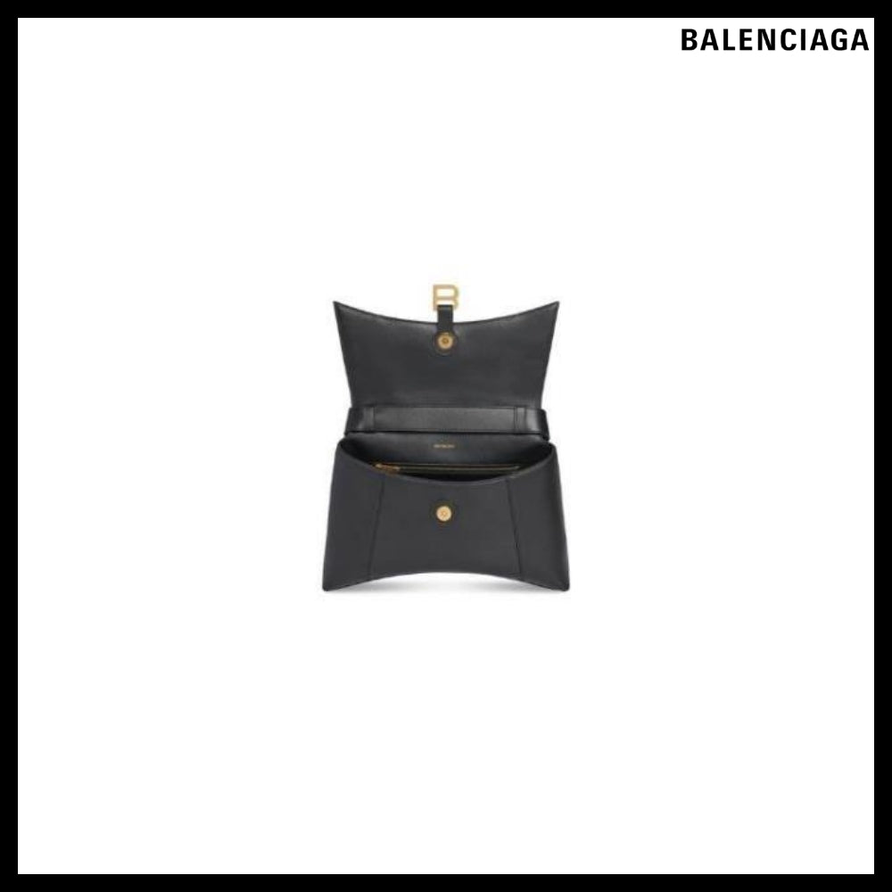 【BALENCIAGA】Downtown Medium Shoulder Bag Black