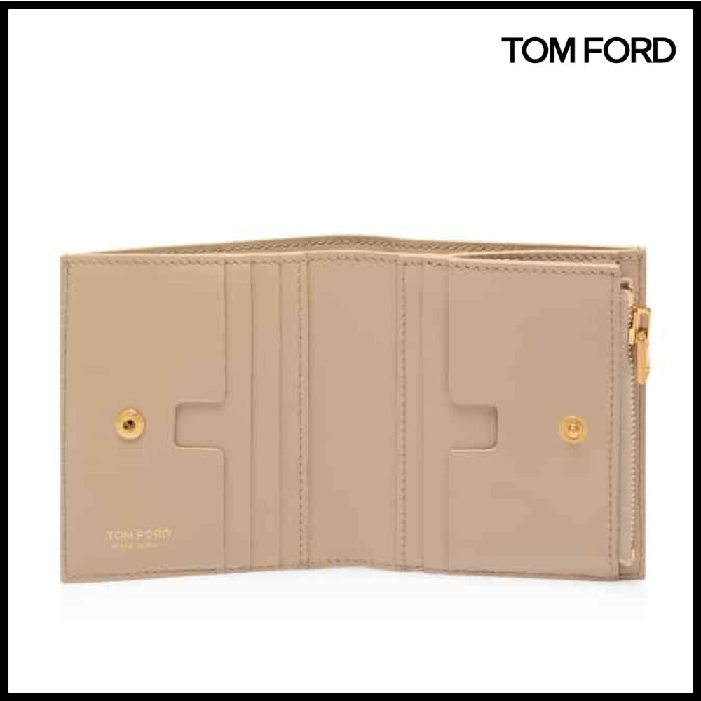 【TOM FORD】PALMELLATO-EFFECT COMPACT WALLET 1J013