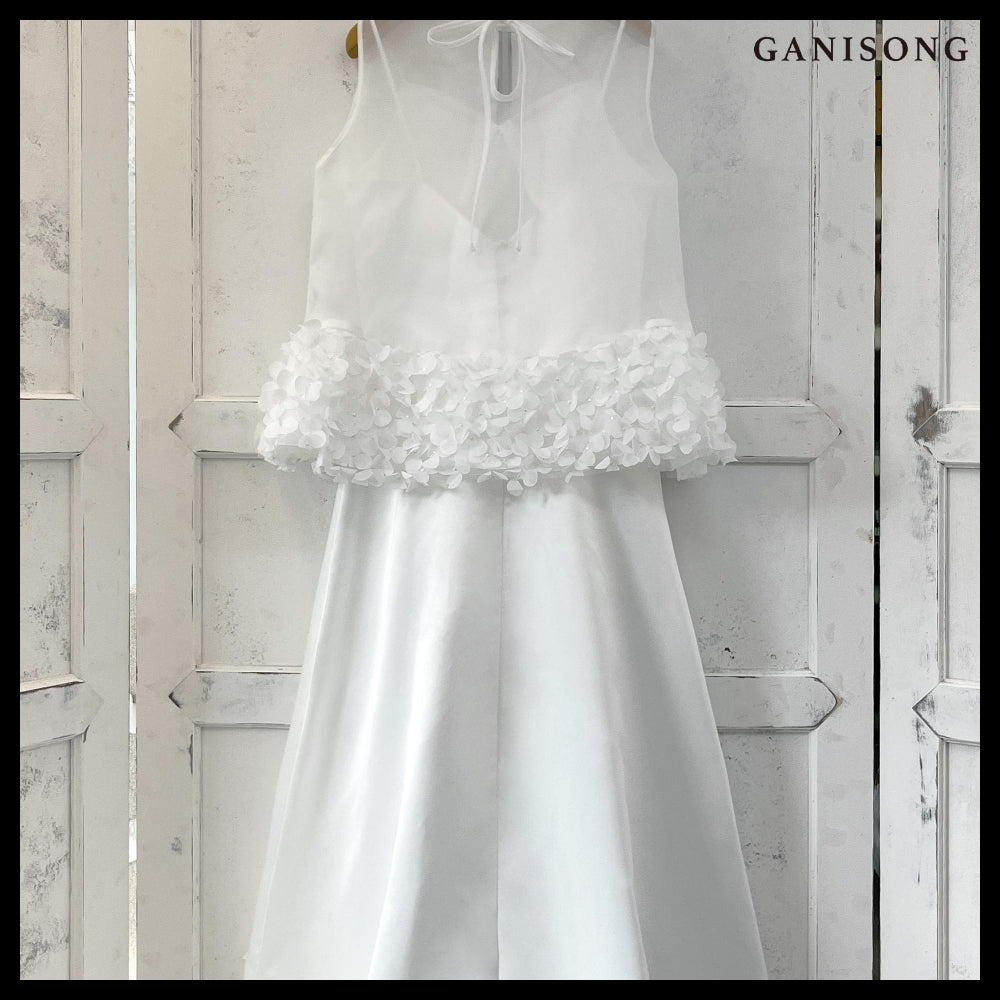 【GANISONG】Bridal Susu Vest Dress White