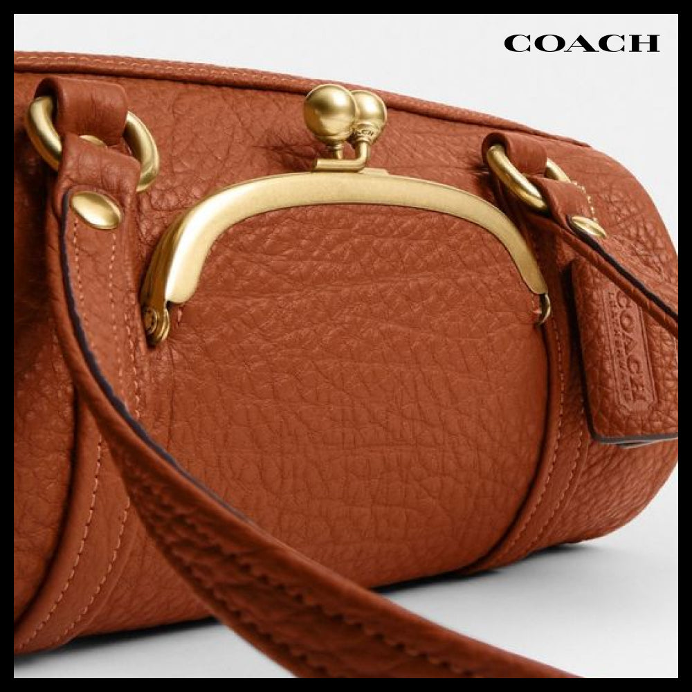 【COACH】Kisslock Barrel Bag 28