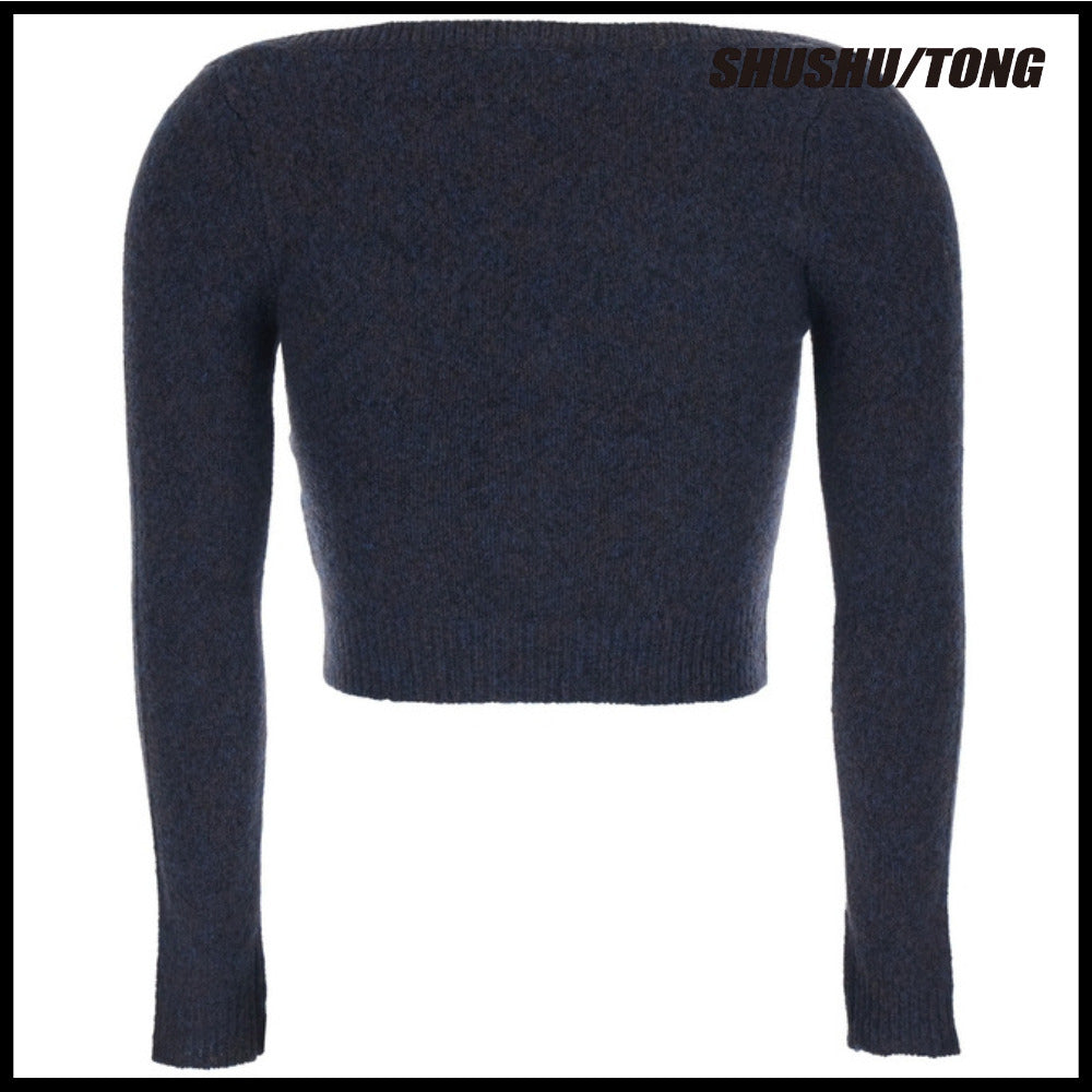 【SHUSHU TONG】Cropped Navy Cardigan