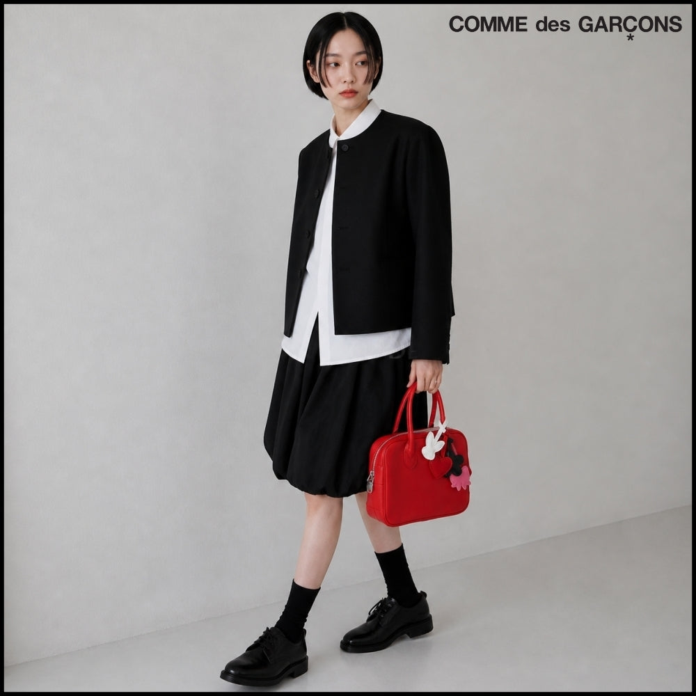 【COMME DES GARCONS】Small Zip Handbag Red