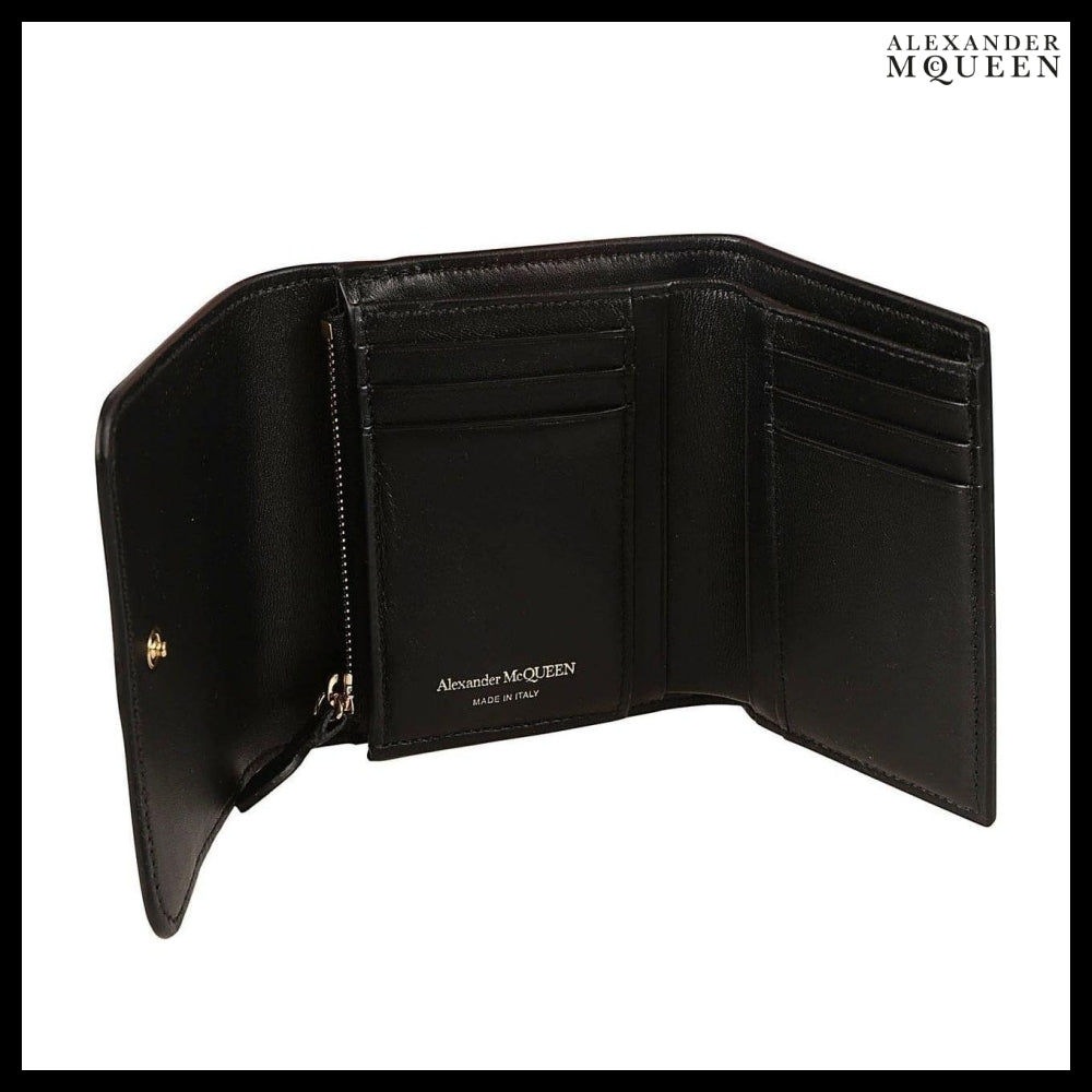 【Alexander Mcqueen】The Seal Embossed Tri-fold Wallet