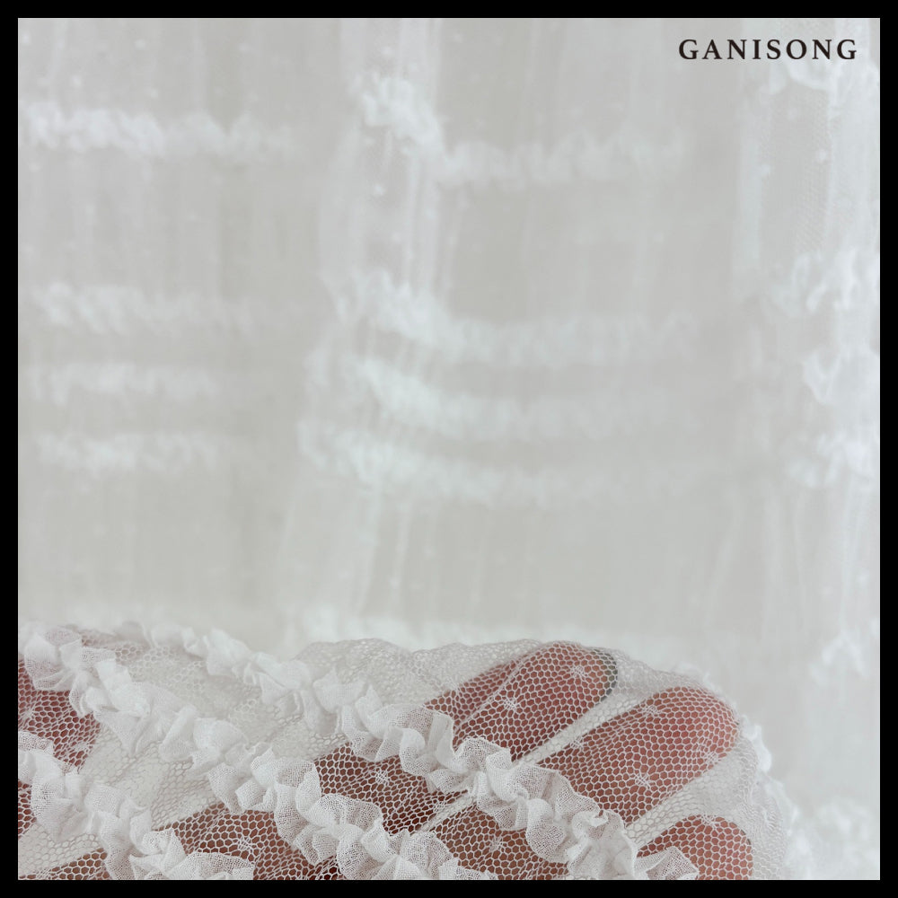 【GANISONG】Bridal Bow Shower Dress White