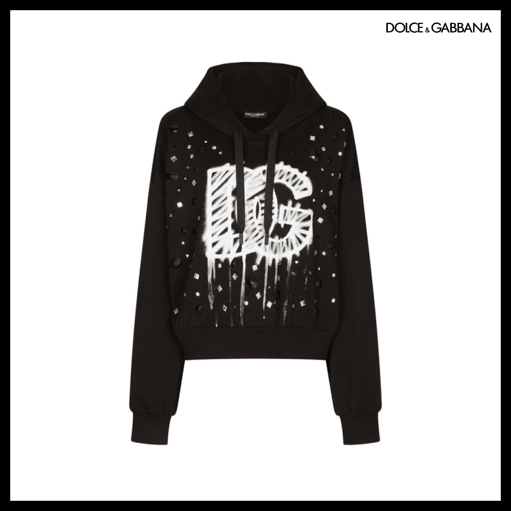 【Dolce&Gabbana】JERSEY SWEATSHIRT DG LOGO PRINT