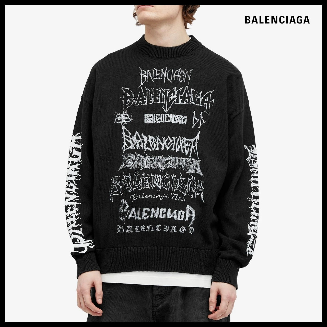 【BALENCIAGA】DIY Metal Sweater Black