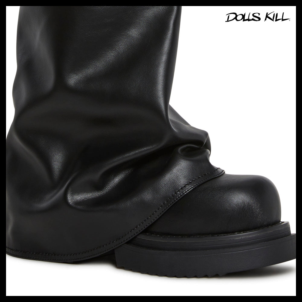 ◆DOLLS KILL◆DARKER WAVS Ego Foldover Boots Black
