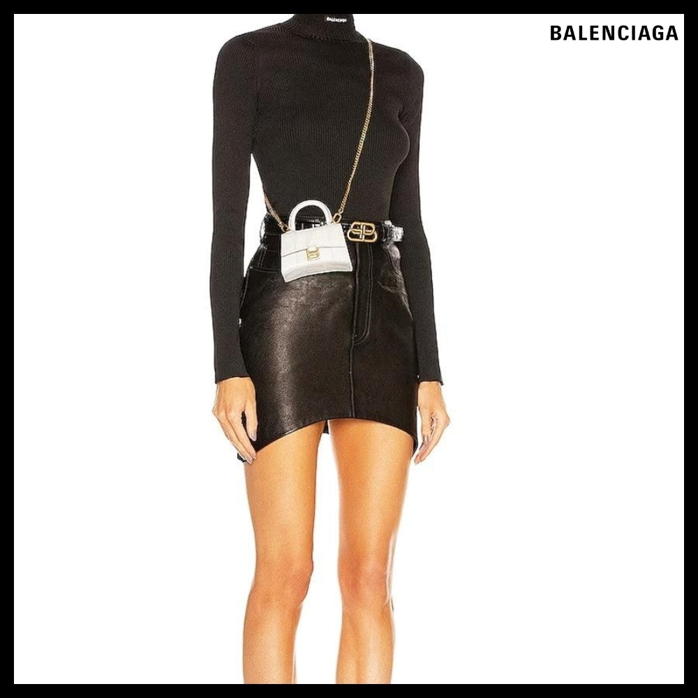 【BALENCIAGA】Mini Hourglass Top Handle Bag Crocodile