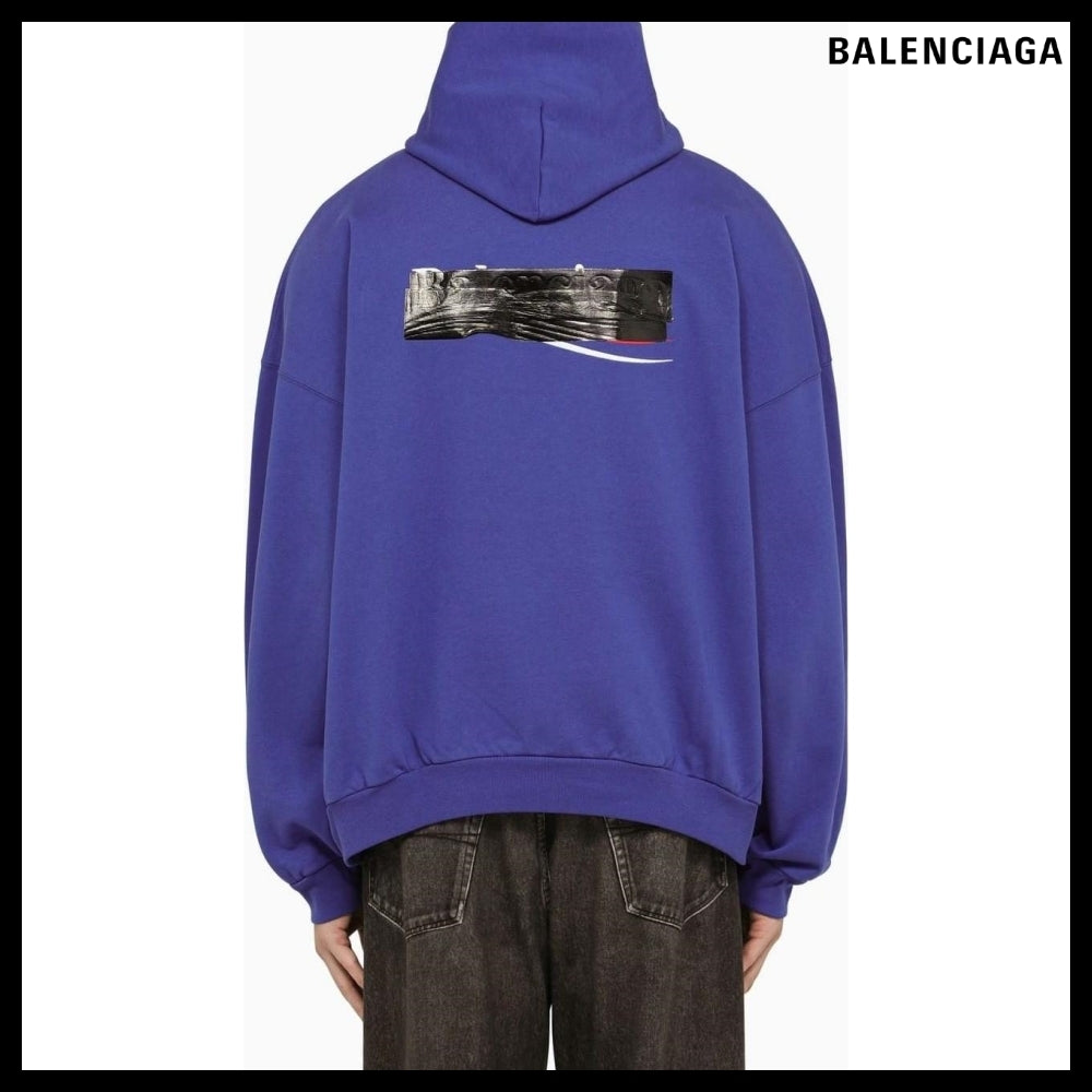【BALENCIAGA】Political Campaign Sweatshirt Large Fit Navy