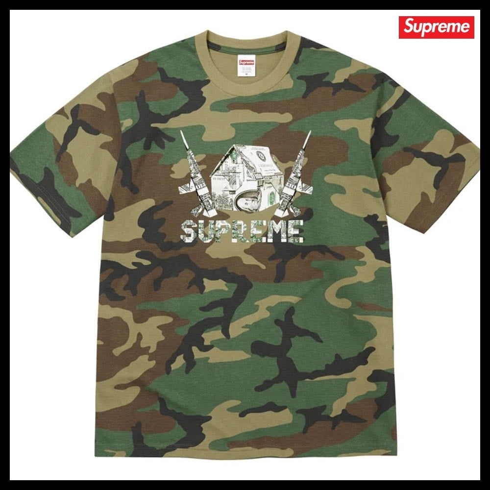 【Supreme】Origami T Shirt Black Navy White Woodland Camo