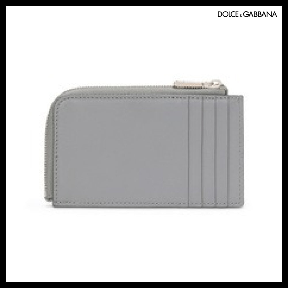【Dolce & Gabbana】CALFSKIN CARD HOLDER WITH RAISED LOGO