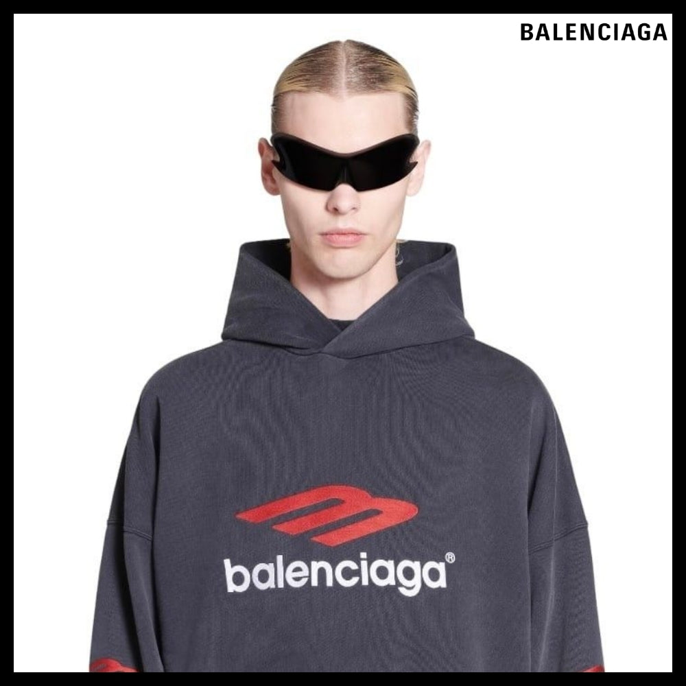 【BALENCIAGA】Sports Icon Hoodie Oversized Black