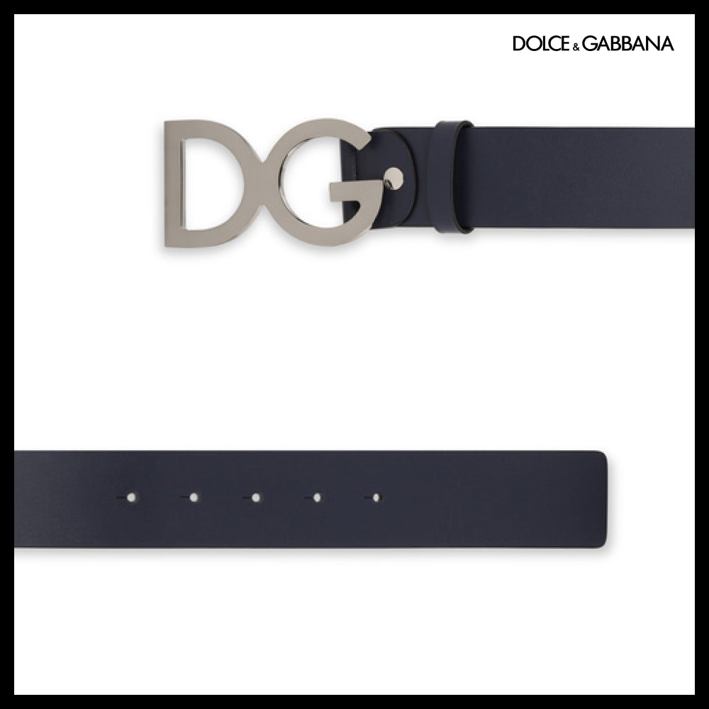 【Dolce & Gabbana】SMOOTH LEATHER BELT DG BUCKLE