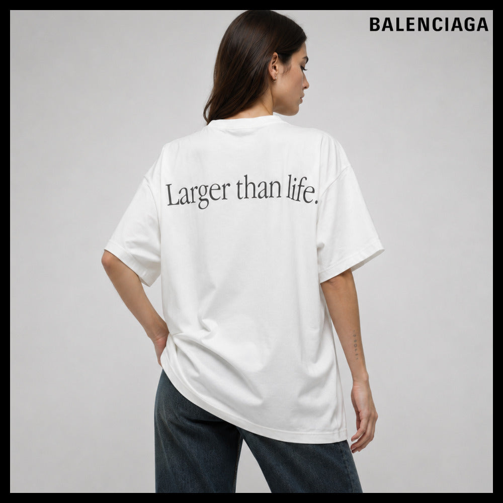 【BALENCIAGA】Women’s Gray Holdall Oversized T-Shirt