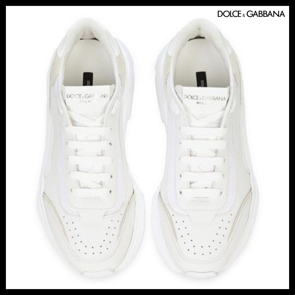 【Dolce & Gabbana】LEATHER SNEAKERS WHITE 0001