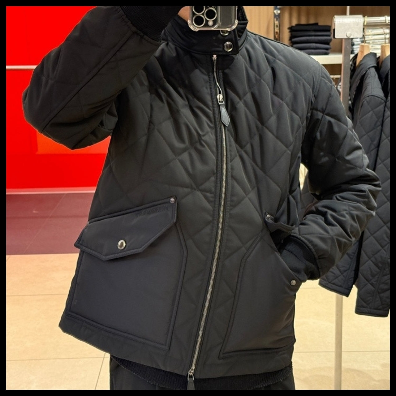 【Burberry】RADLEY Diamond Quilted Jacket Black