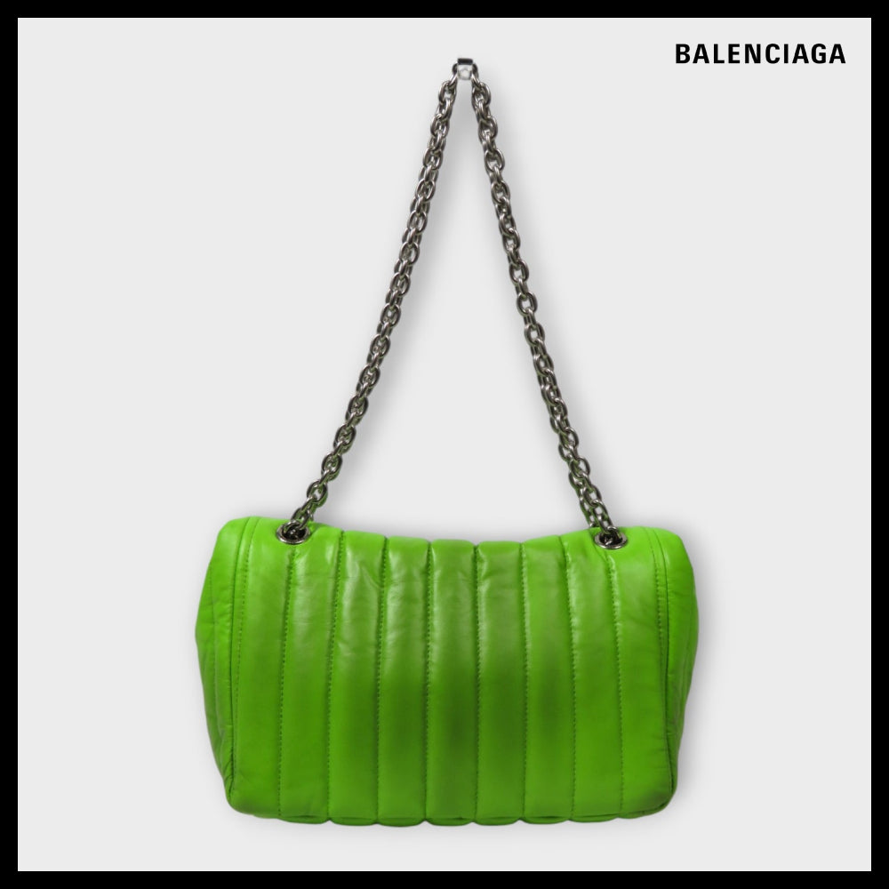 【BALENCIAGA】Monaco Chain Bag S Apple Green