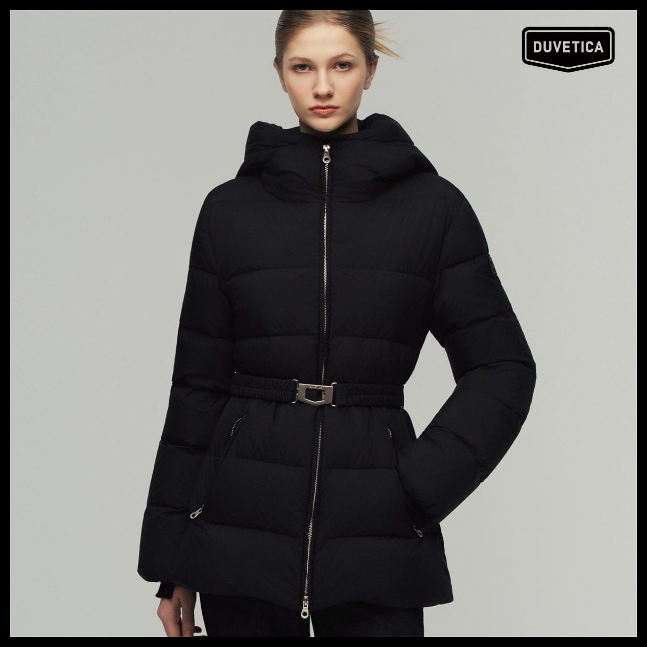 【DUVETICA】Maratea Mid - Black Womens Down Jacket