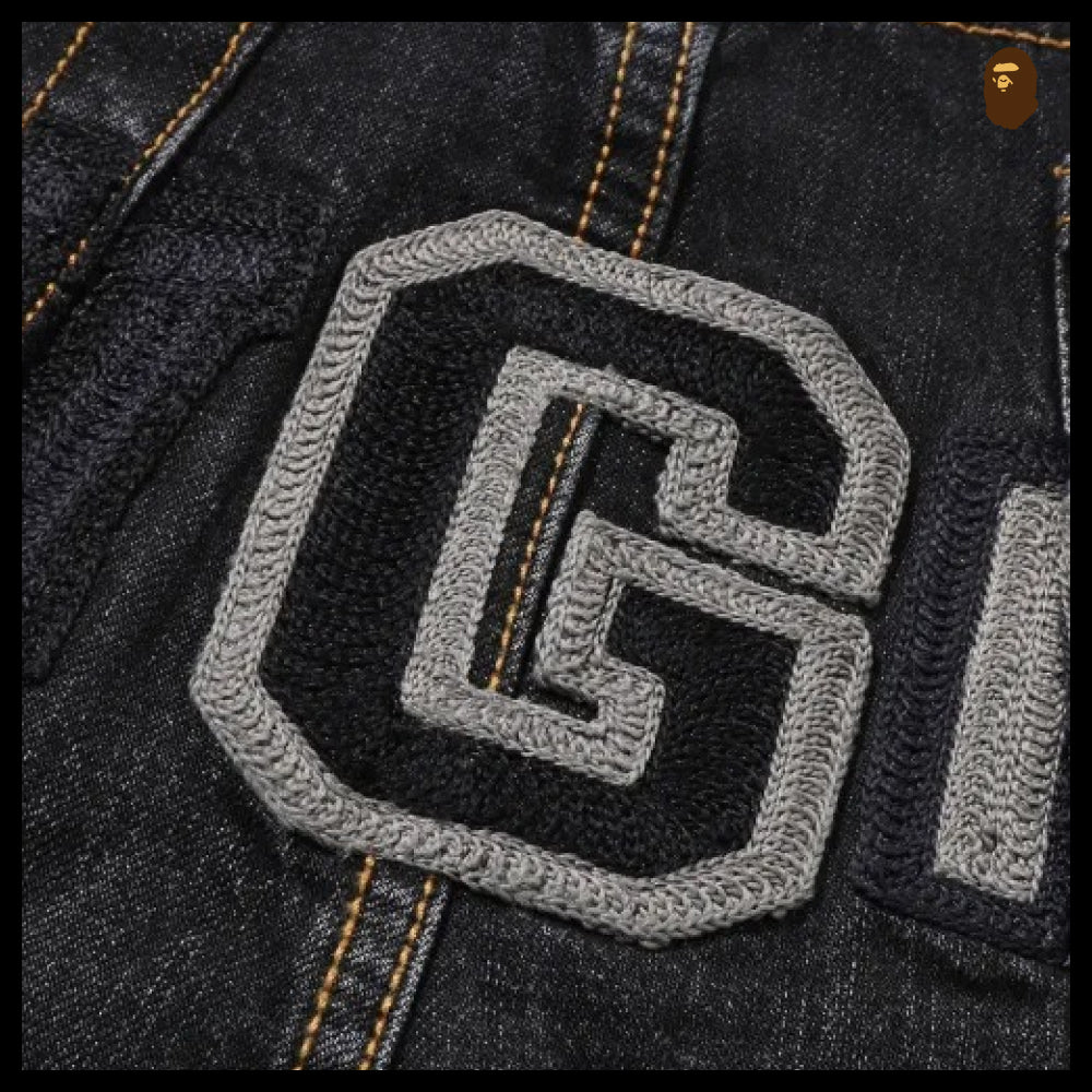 【A BATHING APE】Shark Relaxed Fit Denim Pants M INDIGO