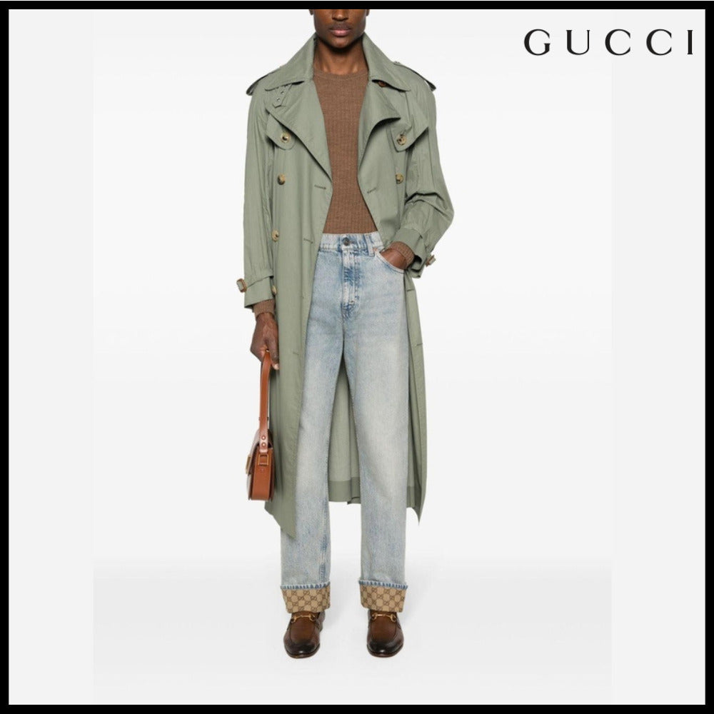【GUCCI】Men’s GG Turn-Up Cotton Denim Pants