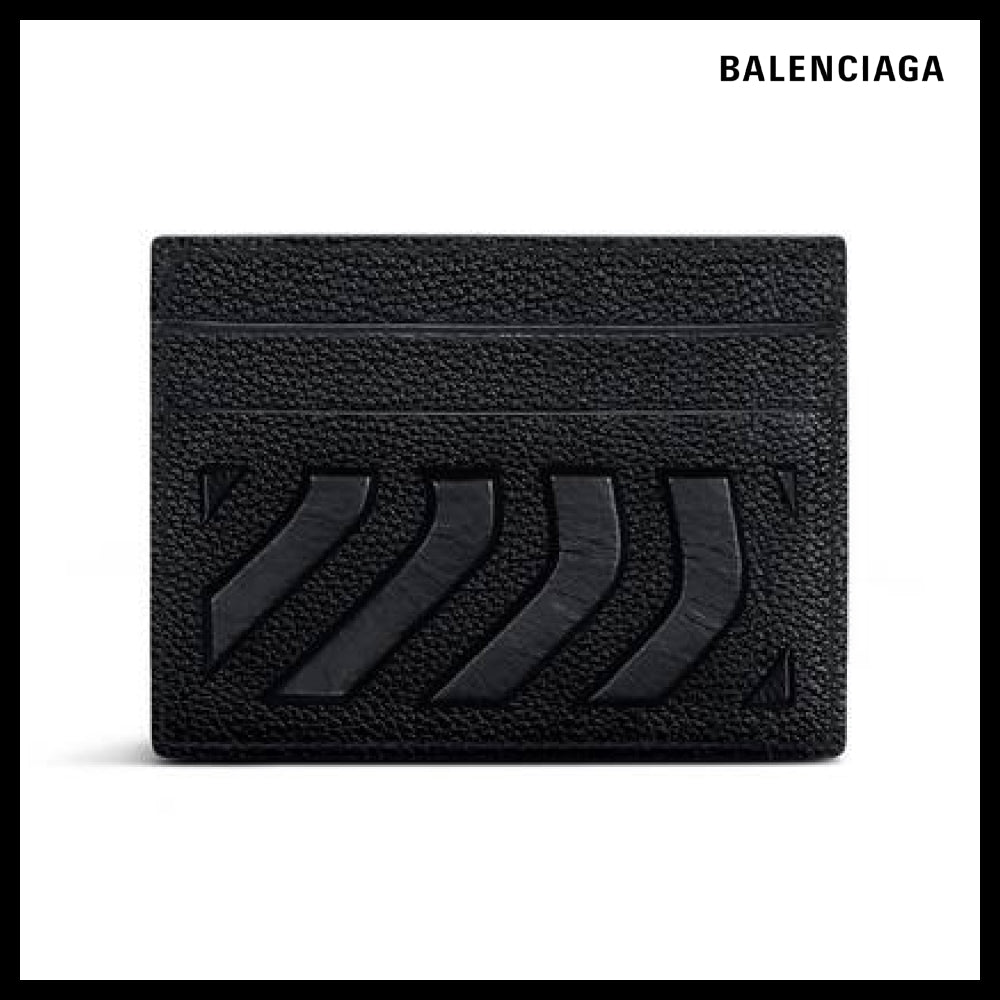 【BALENCIAGA】CAR CARD HOLDER IN BLACK GRAINED CALFSKIN