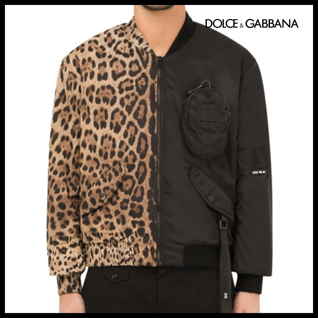【Dolce & Gabbana】LEOPARD-PRINT COTTON AND NYLON JACKET