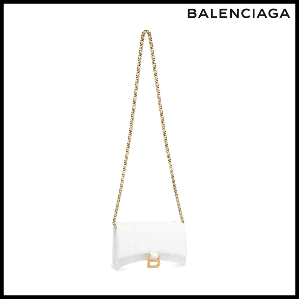 【BALENCIAGA】Hourglass Wallet on Chain Box White