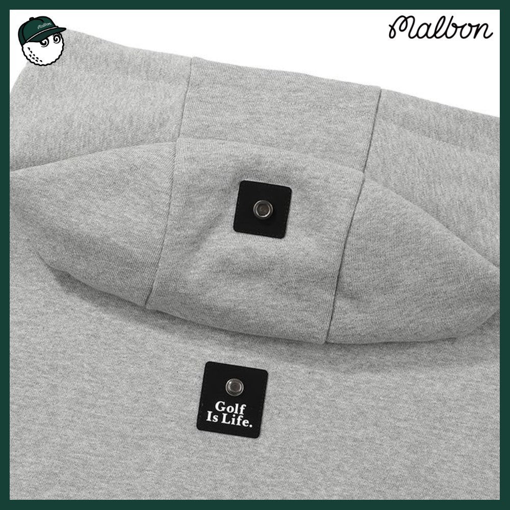 【MALBON GOLF】 SCRIPT HOOD MAN TO MAN 3COLORS