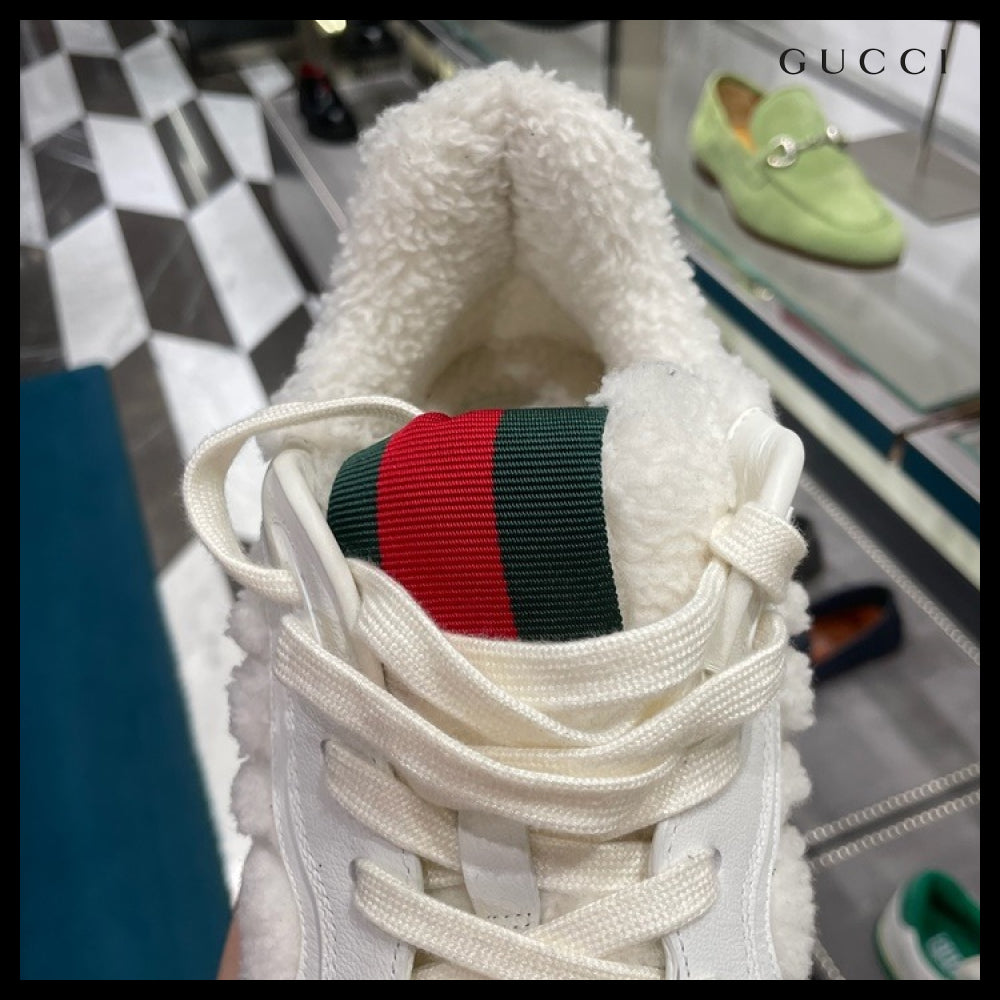【GUCCI】Re-Web Fur Women’s Sneakers White