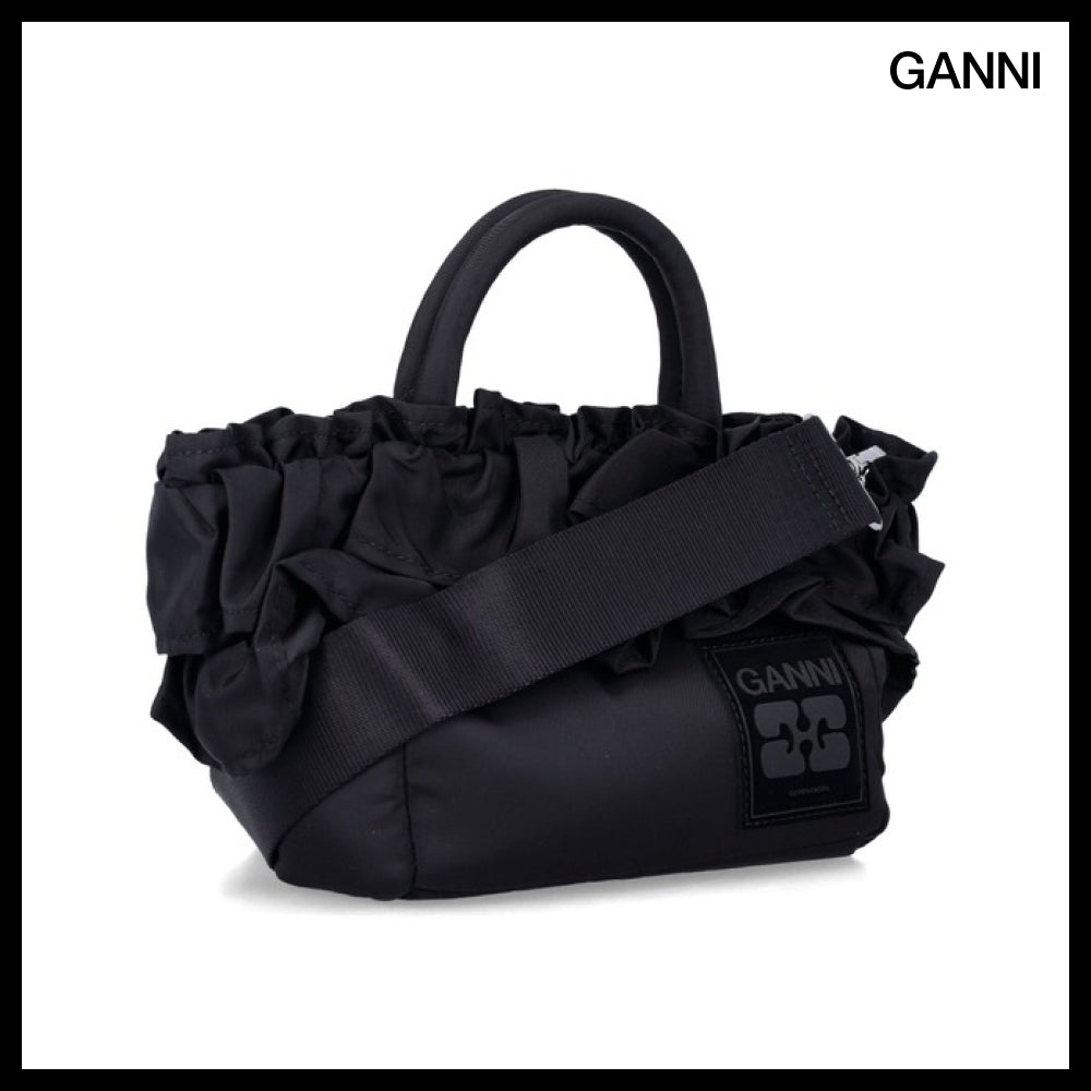 【GANNI】Black Structured Tote Bag