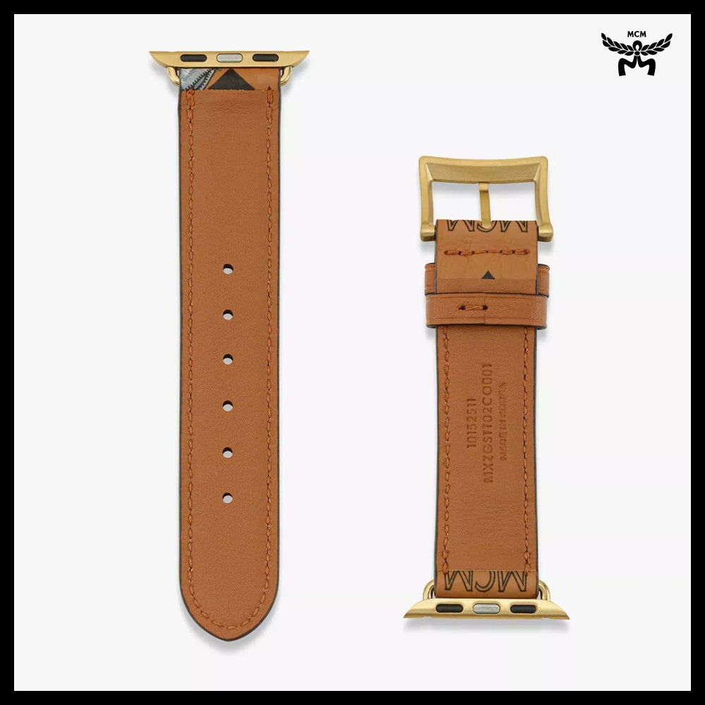 【MCM】Visetos Apple Watch Strap Cognac