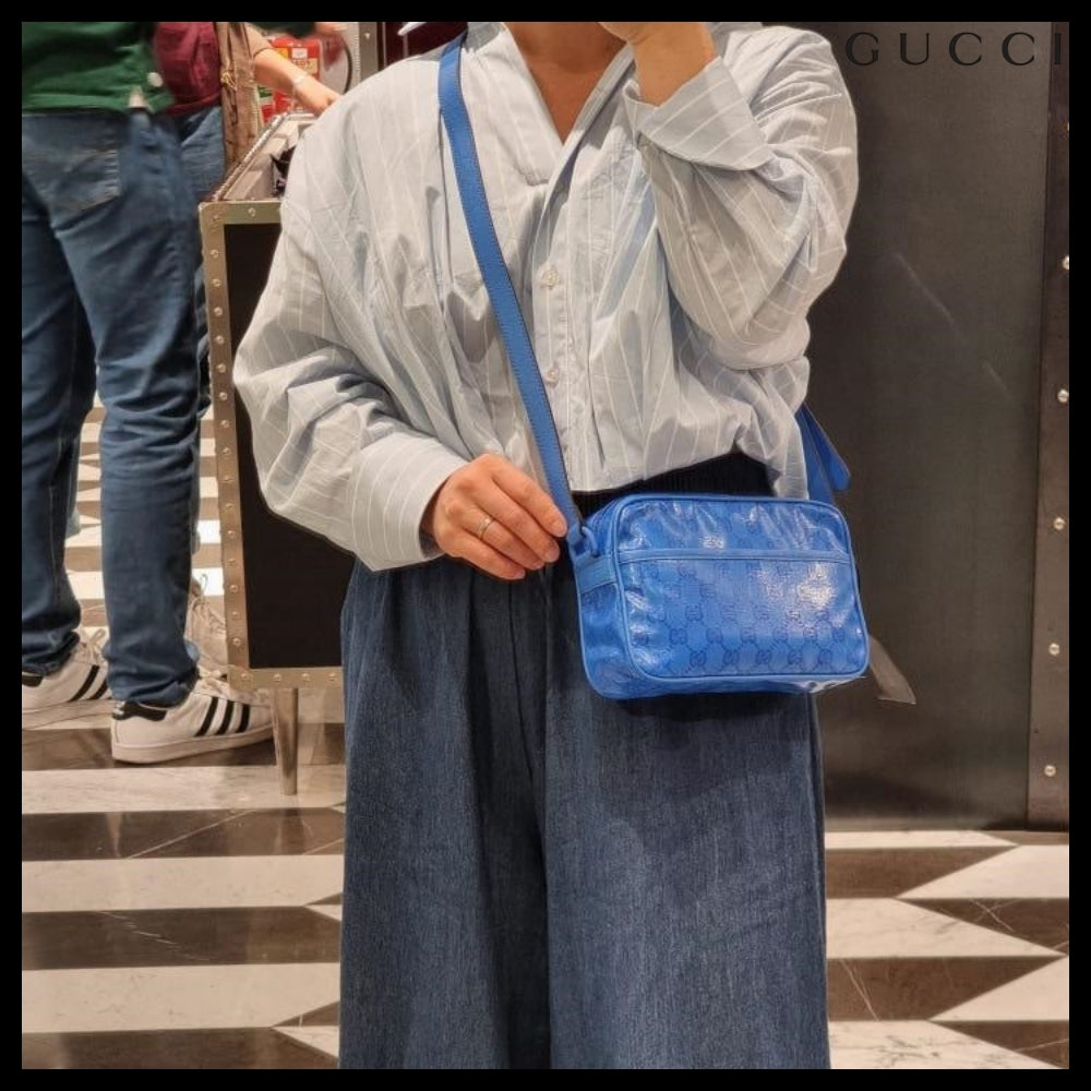 【GUCCI】Men's GG Crystal Canvas Mini Shoulder Crossbody Bag