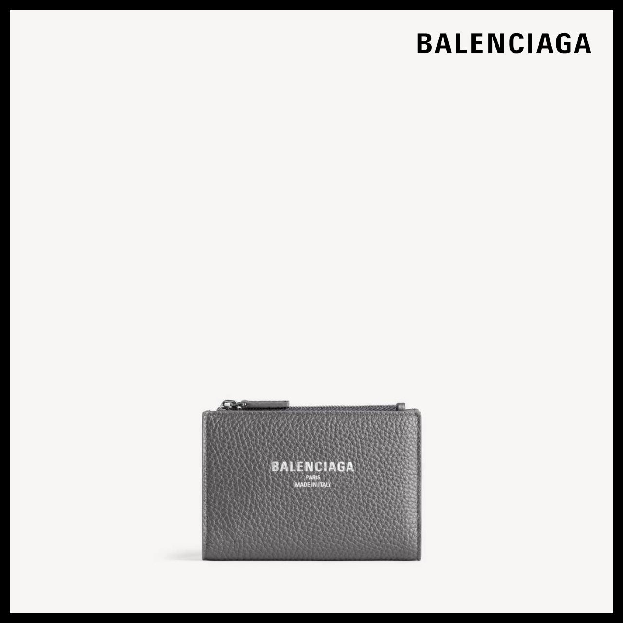 【BALENCIAGA】Credit Vertical Folded Card Holder Grey