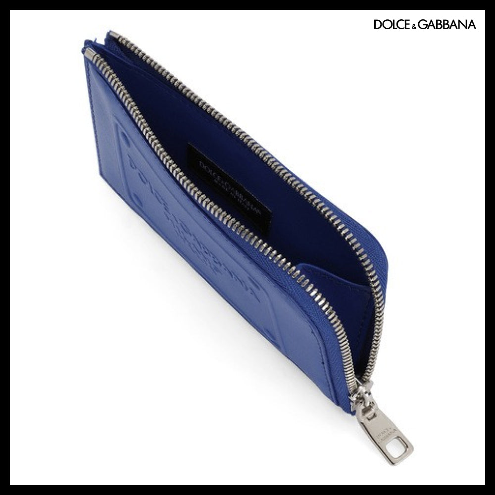 【Dolce & Gabbana】CALFSKIN CARD HOLDER WITH RAISED LOGO