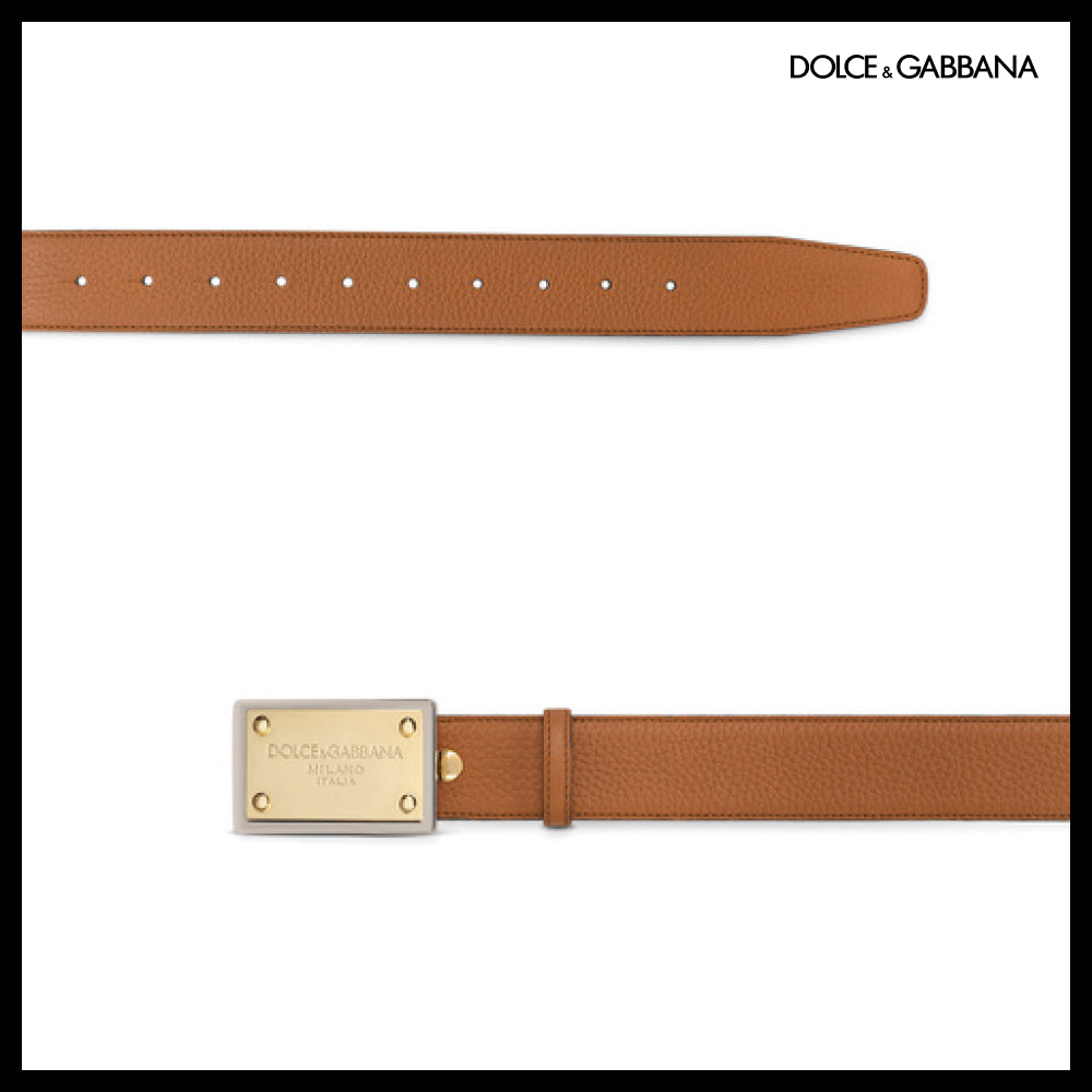 【Dolce & Gabbana】GRAINY CALFSKIN BELT