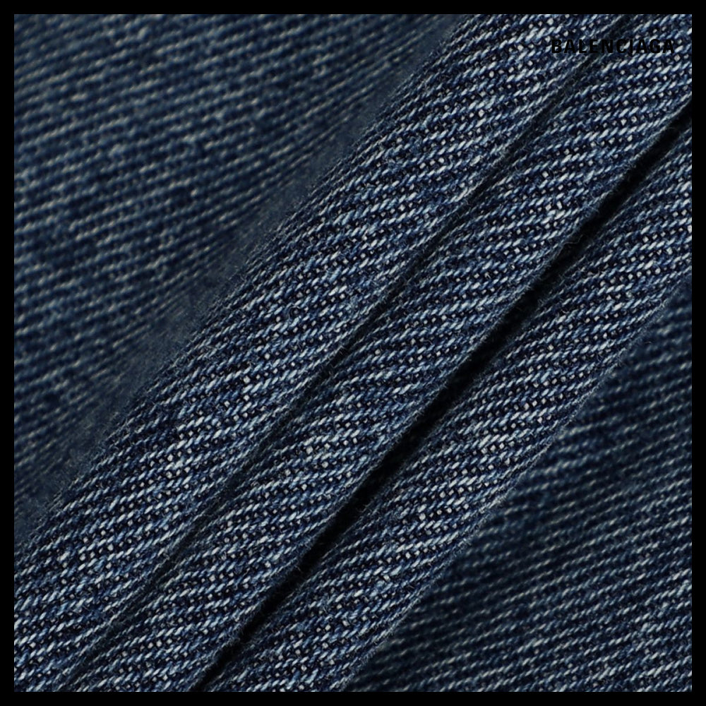 【BALENCIAGA】Back Tape Oversized Denim Jacket Blue