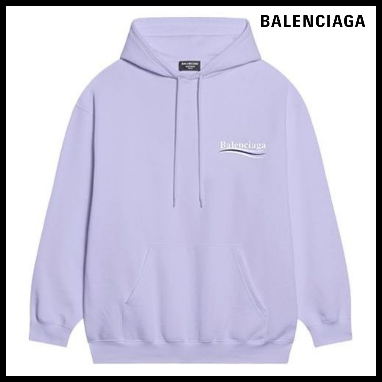 【BALENCIAGA】Purple Political Campaign Hoodie Medium Fit