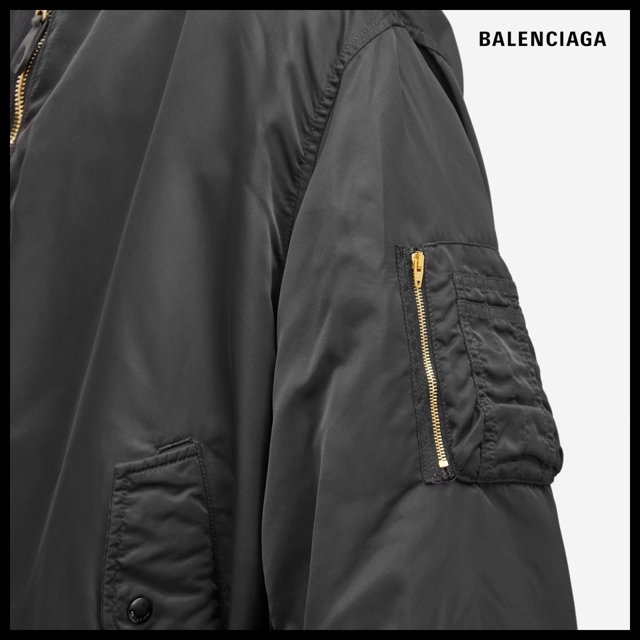 【BALENCIAGA】Double Sleeve Bomber Jacket Black