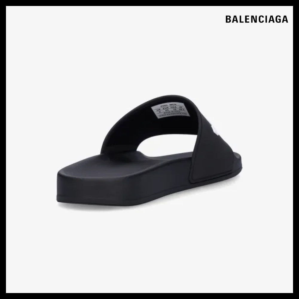 【BALENCIAGA】Logo Full Slide Black White