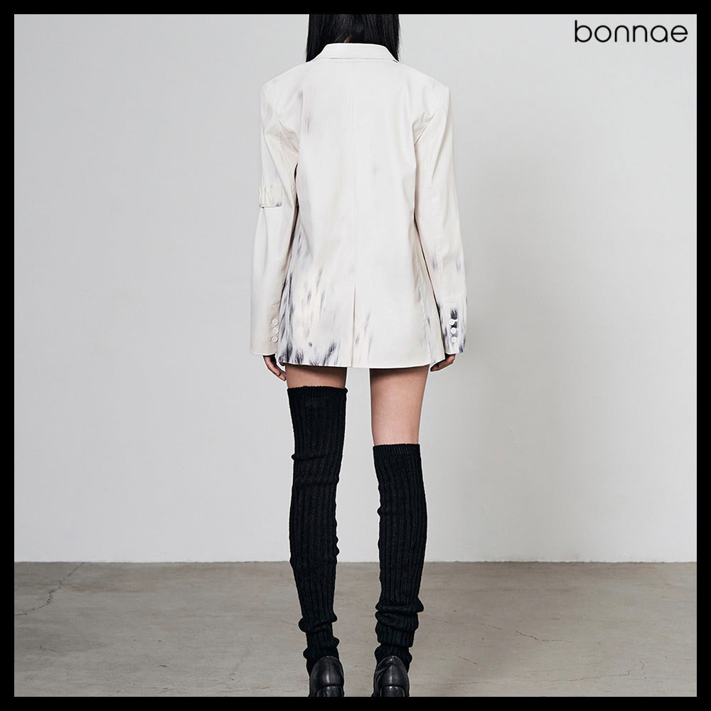 【Bonnae】Faux Leather Blazer 2Colors