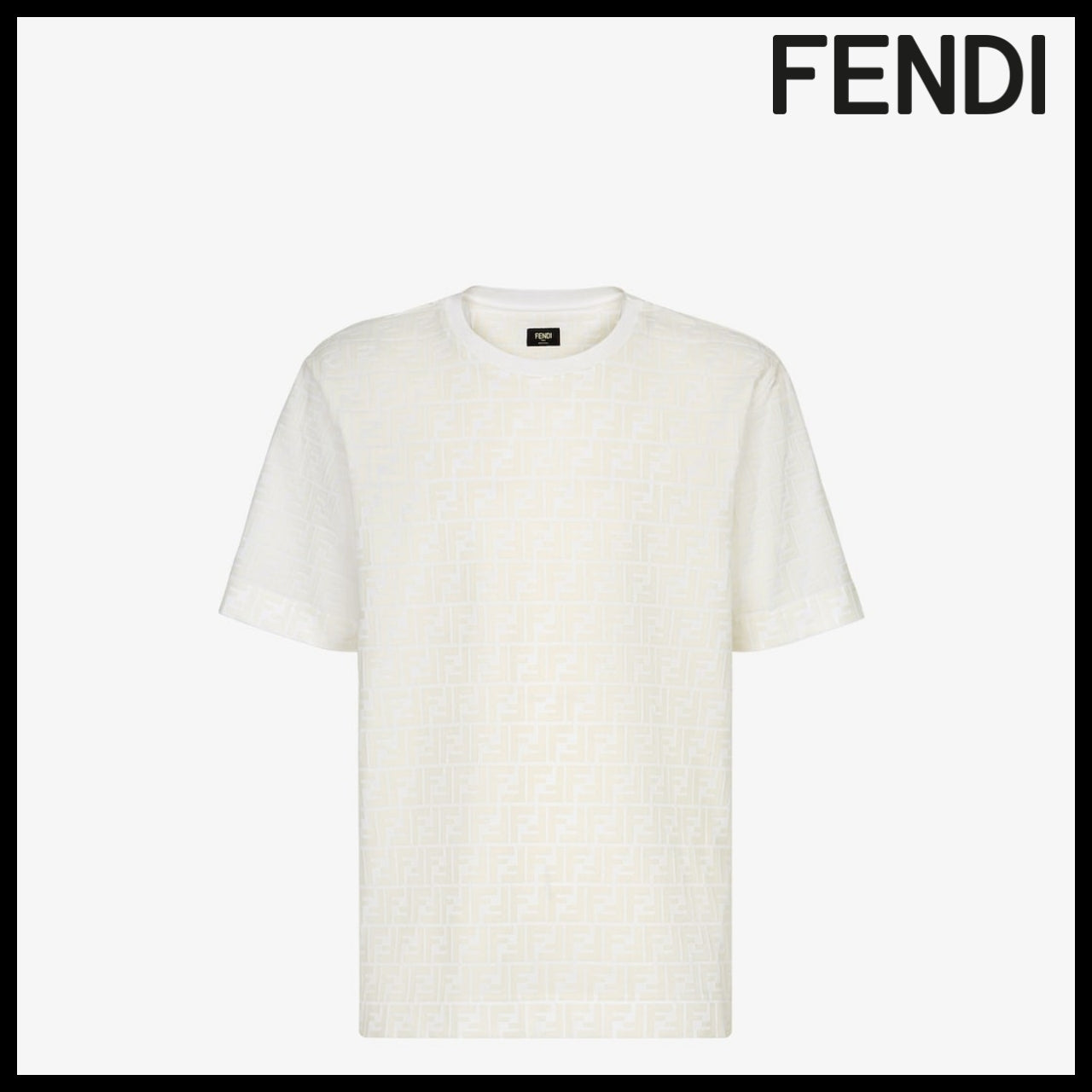 【FENDI】White FF Pique T-Shirt
