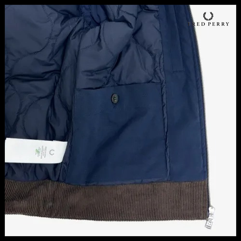 【FRED PERRY】Padded Zip-Through Jacket Navy